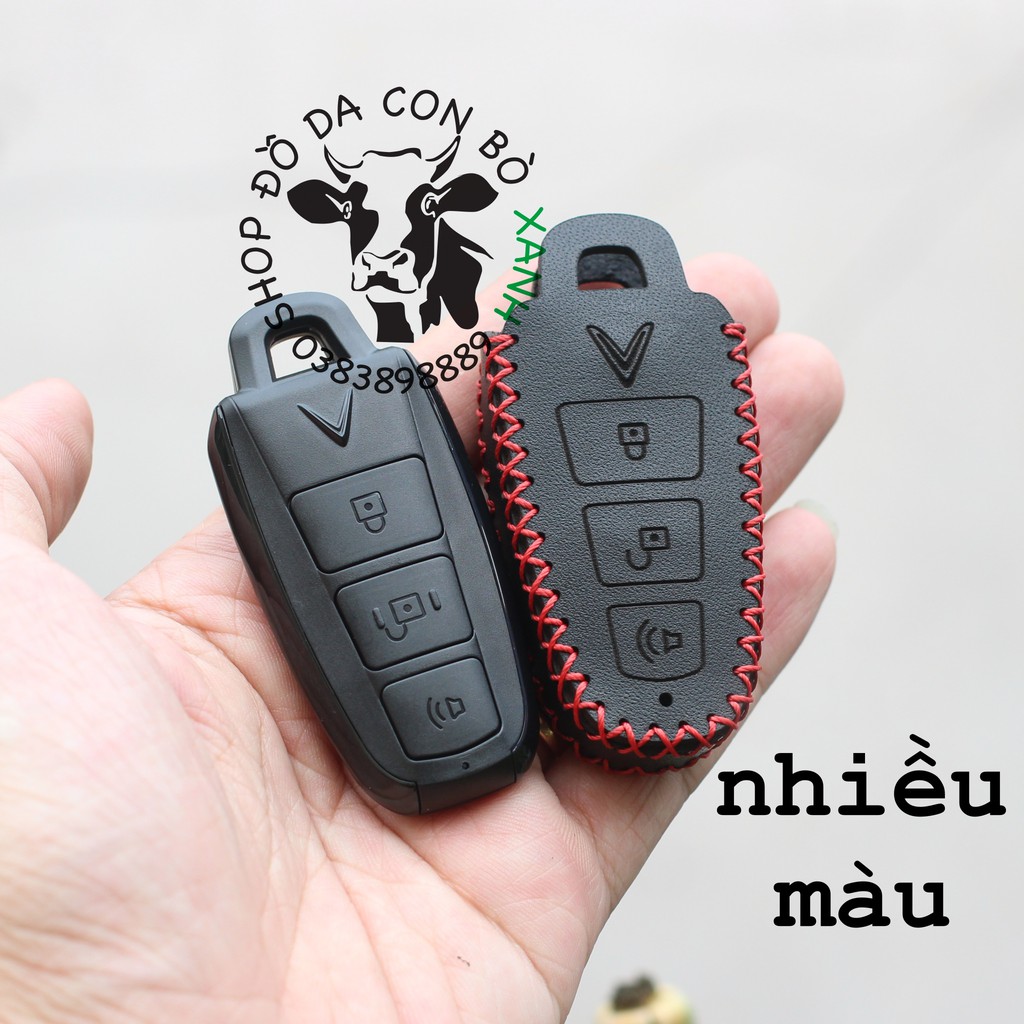 Bao da chìa khoá Xe điện Vinfast Klara S handmade da thật