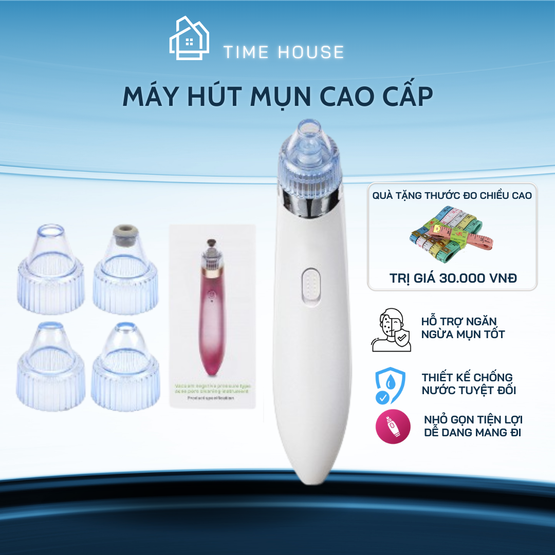 Máy hút mụn cầm tay 4 đầu thay thế giúp loại bỏ bã nhờn mụn đầu đen mụn cám thiết kế nhỏ gọn sử dụng pin rời an toàn hiệu quả cao Bảo hành 1 năm lỗi đổi mới trong 7 ngày