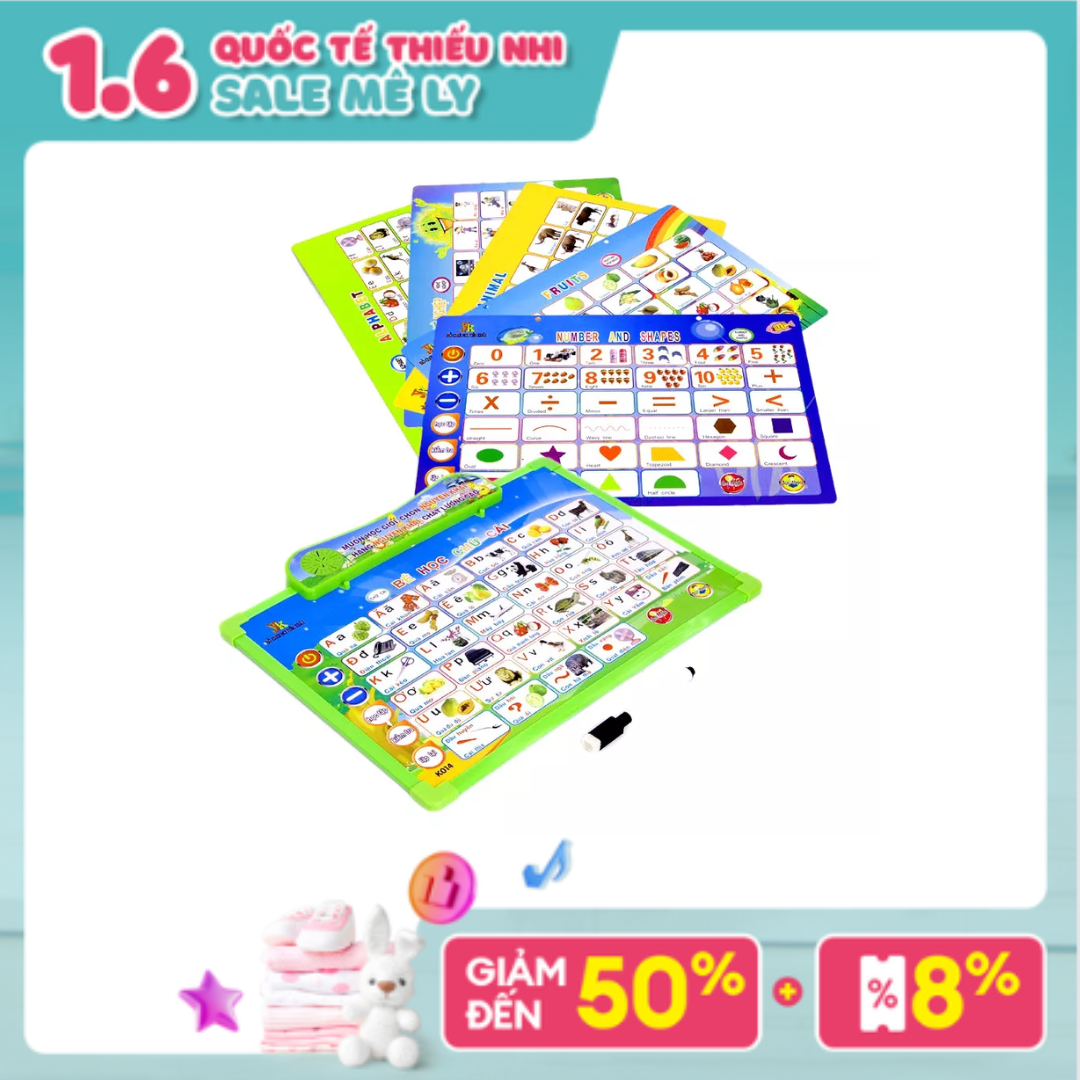Bảng điện tử thông minh 11 chủ đề Bảng học chữ cái đa năng giúp bé tự phát triển toàn diện học tập tốt