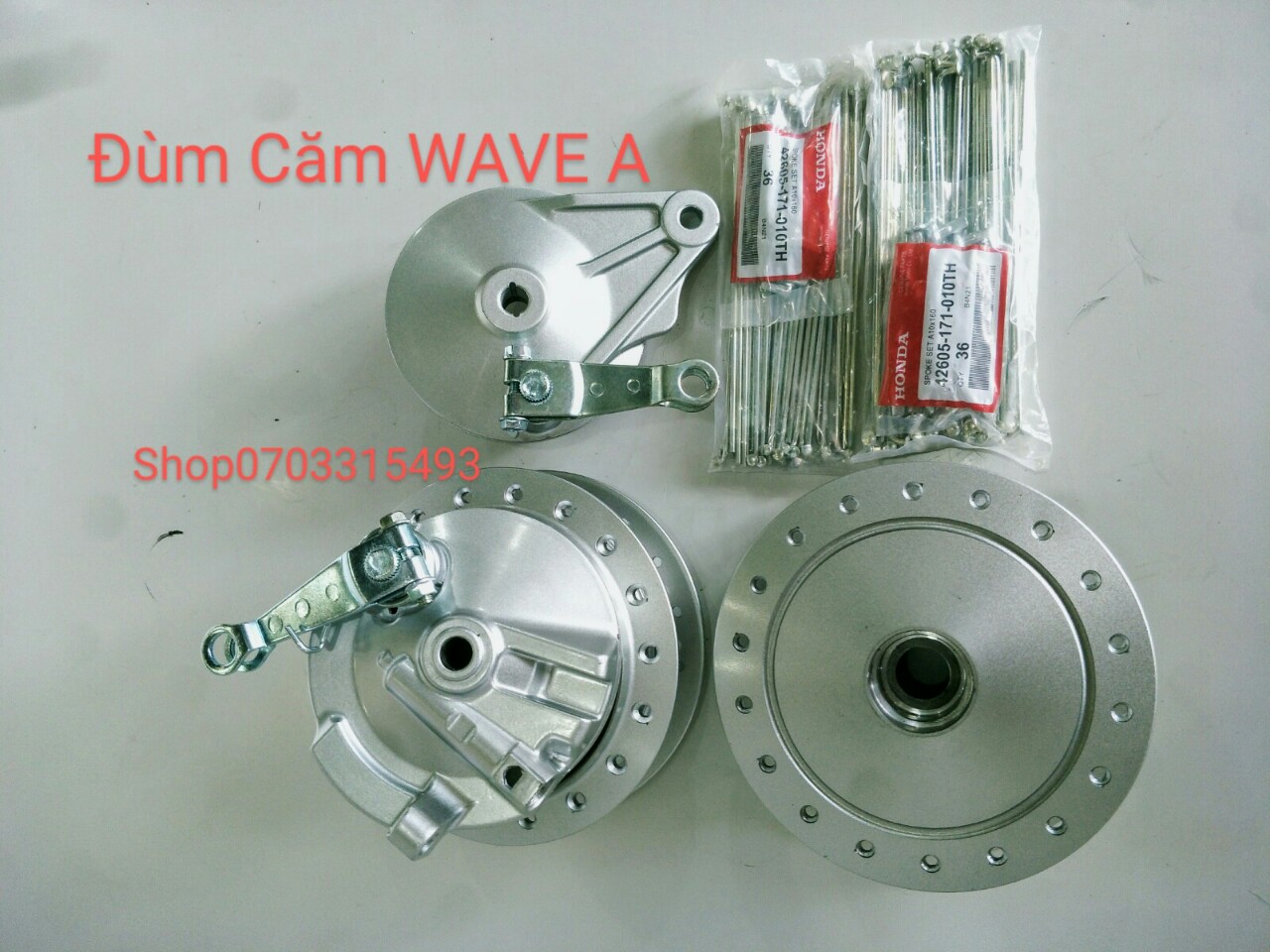 [HCM]   CẶP ĐÙM ZIN WAVE A 2023 KÈM 1 BỘ CĂM 2 BÁNH & 2 MÁ ĐÙM GẮN ĐƯƠC CÁC DÒNG WAVE ANPHA 100.110 DRAEM ,,SHUPER,.....