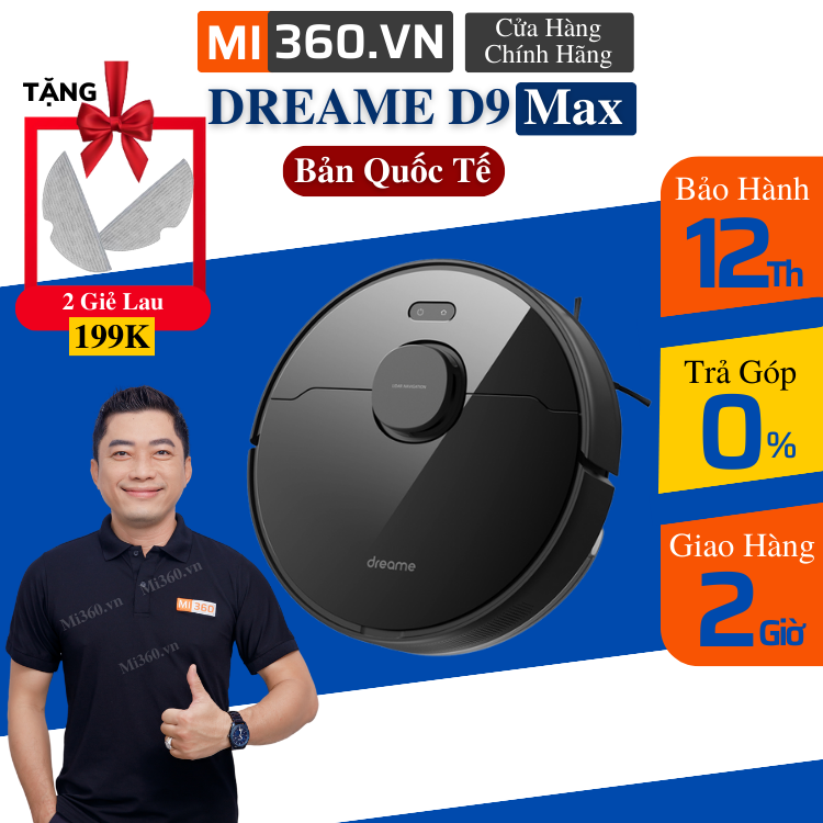Robot hút bụi lau nhà dreame d9 max | dreame d9 pro bản quốc tế bh 12 tháng