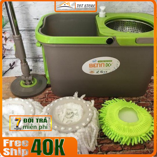 Chổi lau nhà Bennix Thái Lan - Chổi lau nhà xoay 360 độ có hệ thống vắt kiệt nước khô ráo chống trơn trượt sàn nhà - Chổi lau nhà đa năng 360 độ Thái Lan.