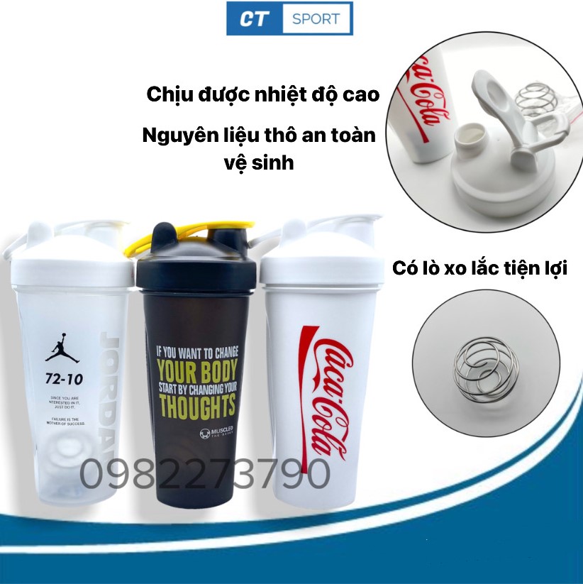 Bình nước ,bình đựng nước tập gym có quả lắc, bình nước thể thao, bình nhựa thể thao chịu nhiệt