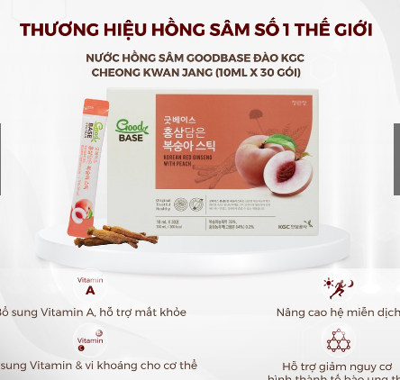 "Nước Hồng Sâm Goodbase Đào (30 gói)