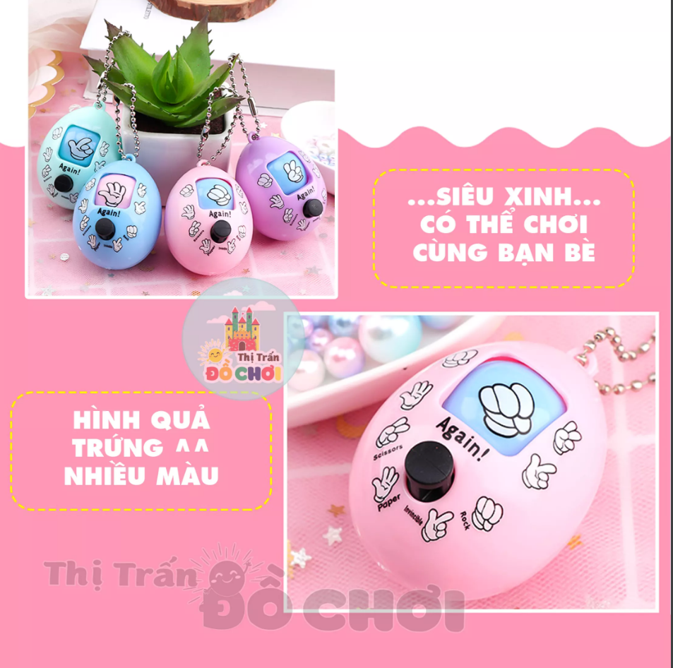 Móc khóa oẳn tù xì mini hình quả trứng dễ thương nhiều màu cho bé