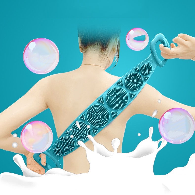 Dây Chà Lưng Silicon ngăn viêm da mụn lưng Massage Silicone Tắm Tẩy Tế Bào Chết dành cho Nam và Nữ làm sạch lưng, cổ, vai, bàn chân và các khu vực khó tiếp cận.