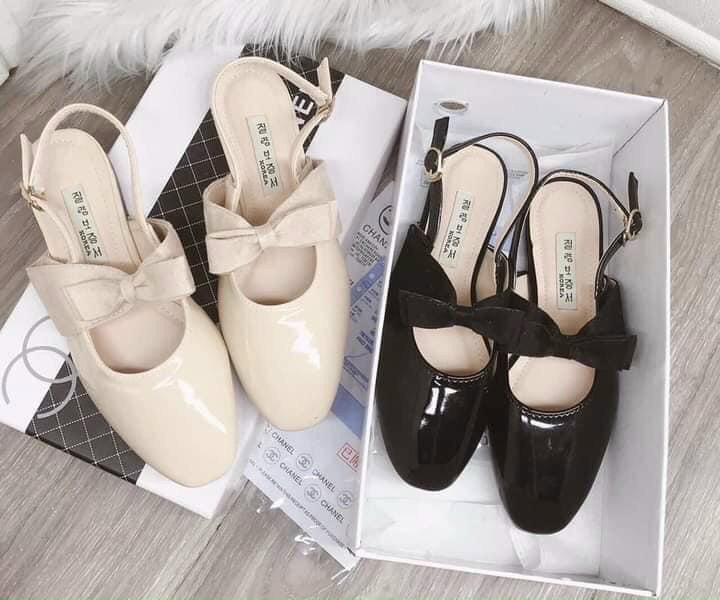 Gìay Búp Bê ♥️ FREESHIP ♥️ Giày Sandanl Tiểu Thư Nơ Da Bóng Hottrend