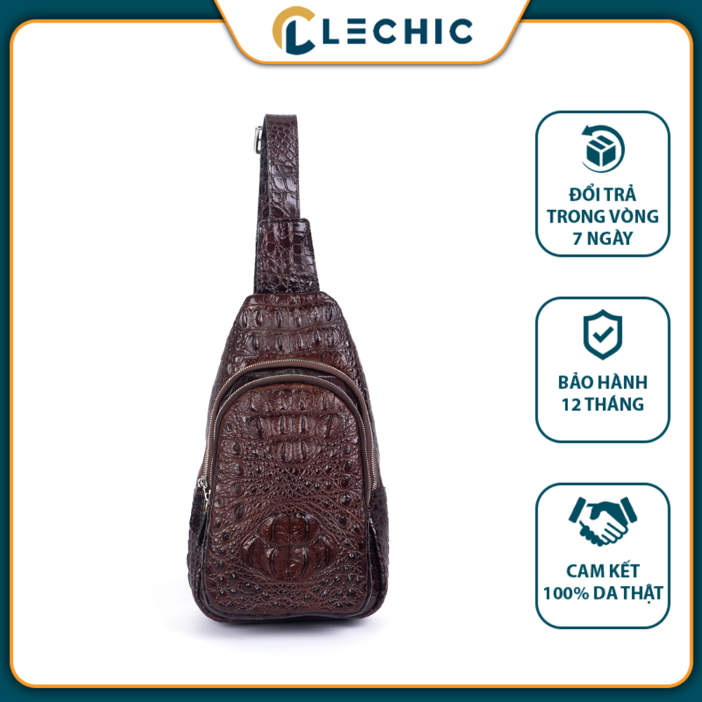 Túi đeo chéo nam da cá sấu cao cấp nhiều màu lechic lcm11