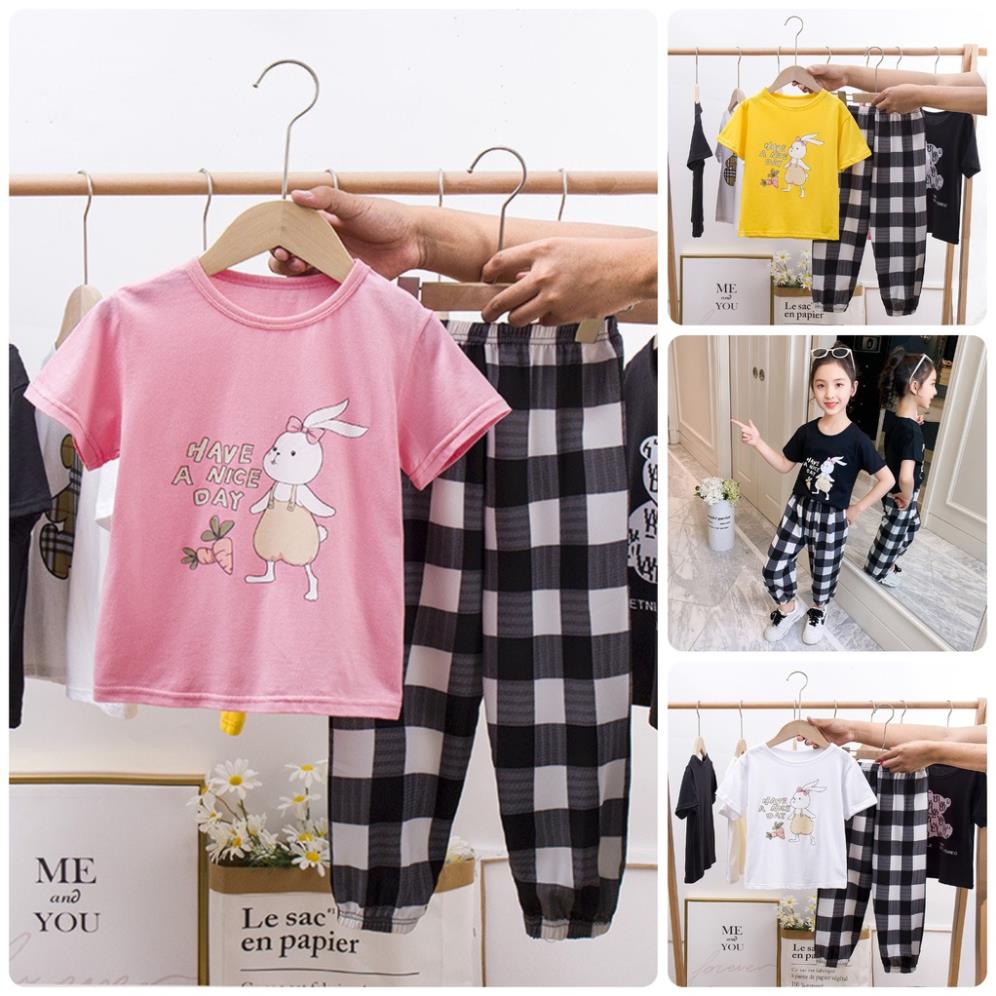 Btg28 size120-160 set bộ thun thể thao bé gái quần áo trẻ em hàng quảng châu