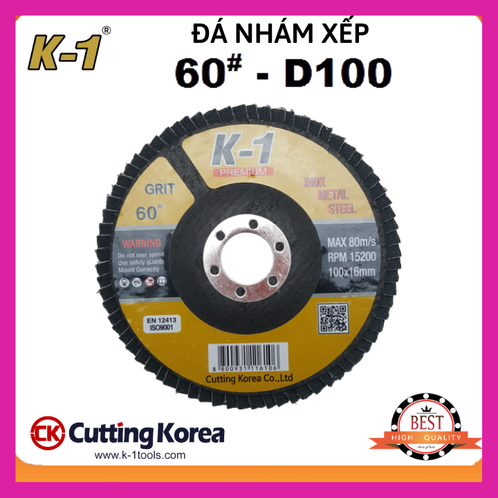Đá nhám xếp 60# | đĩa ráp xếp | bánh nhám xếp k1 d100 60#