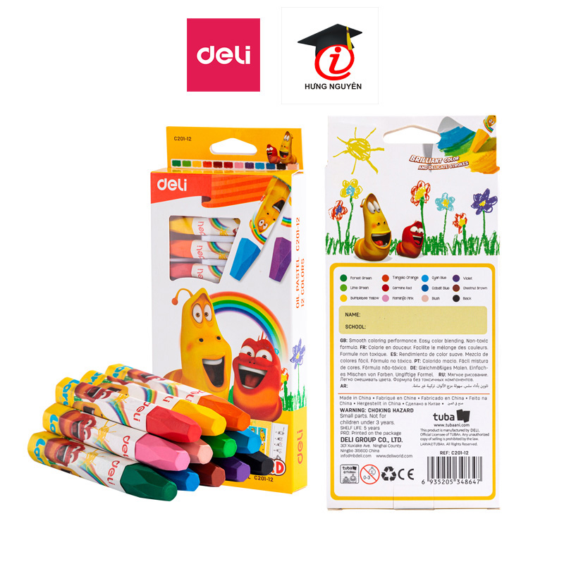 Bút sáp dầu deli 12 / 24 màu larva c201-12 /c201-24