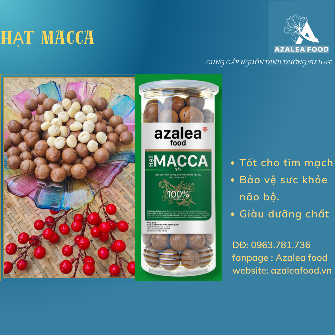 Hạt Macca tách Nứt Azalea Food loại 1 Macca DakLak, Macca vỏ mỏng