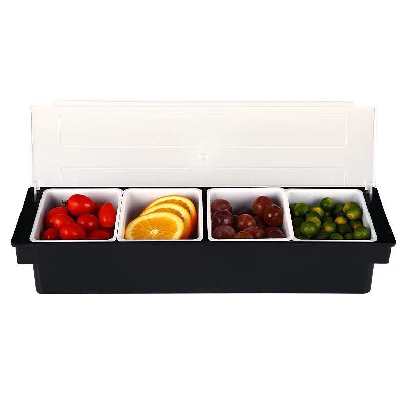 Khay đựng topping 4 ngăn nhựa cao cấp