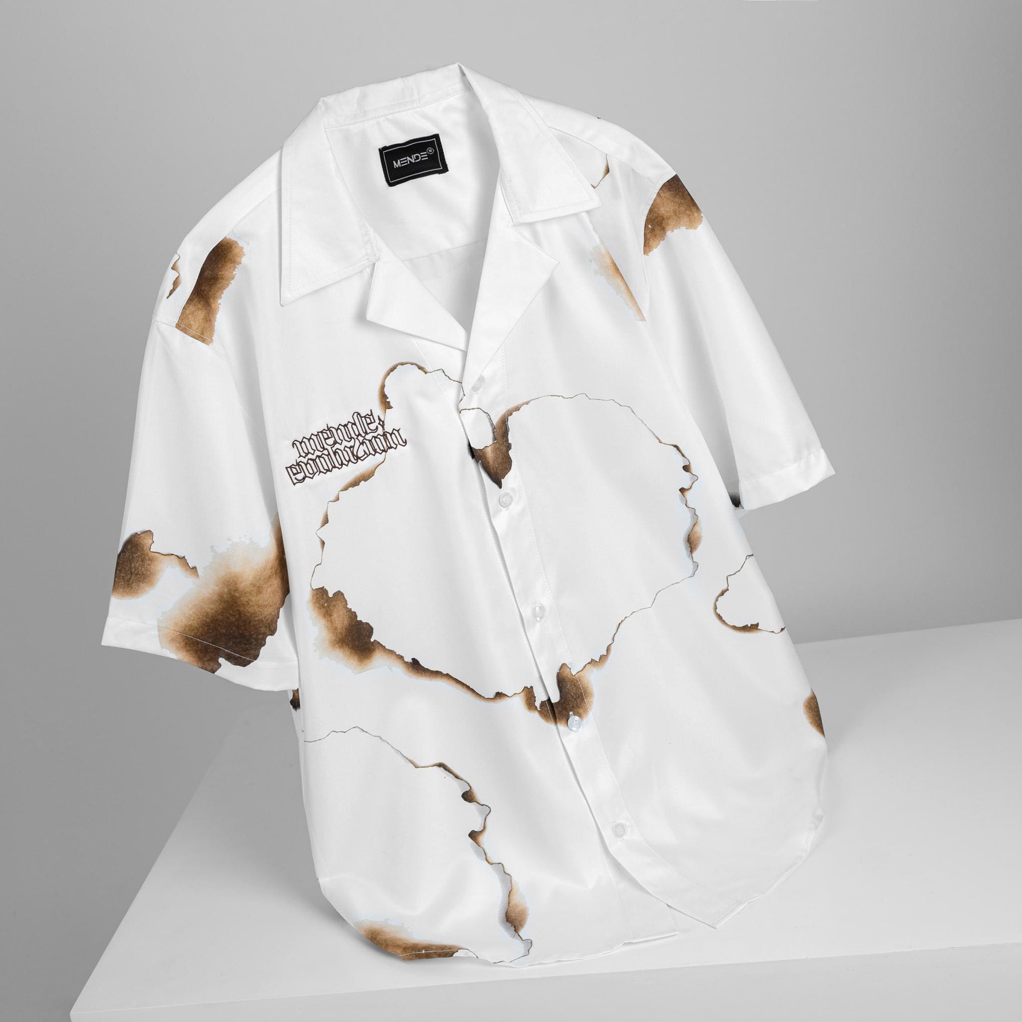 Mende - scorched flame shirt - áo sơ mi nam tay ngắn