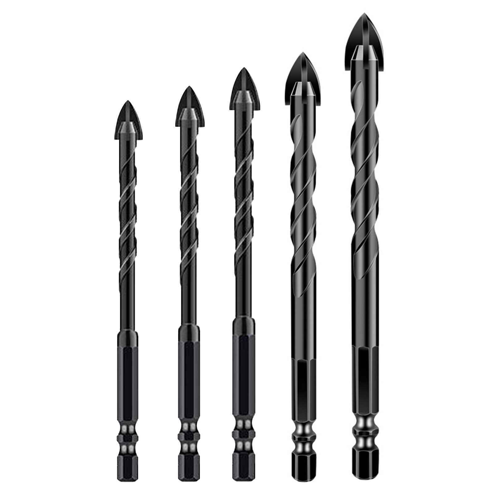 Farfi 5 Chiếc/6 Chiếc Mũi Khoan Đầu Bền Mũi Khoan Hình Tam Giác Thân Lục Giác Đa Năng Chống Gỉ Độ Cứng Cao Dùng Cho Chế Biến Gỗ