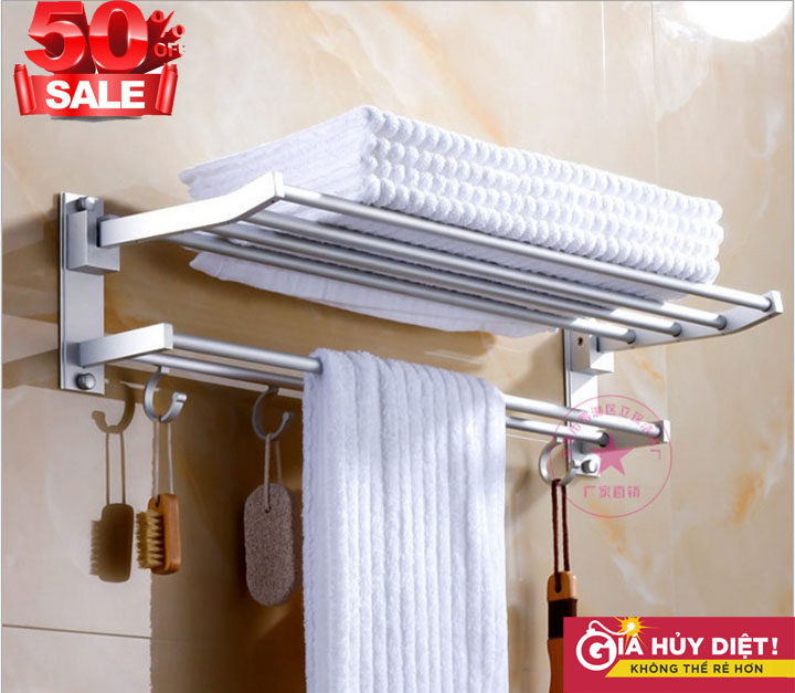 Giá treo khăn nhà tắm inox 2 tâng cao cấp ,Giá treo khăn nhà tắm 2 tầng tiện dụng-Thiết kế gọn gàng, BH 1 đổi 1.....