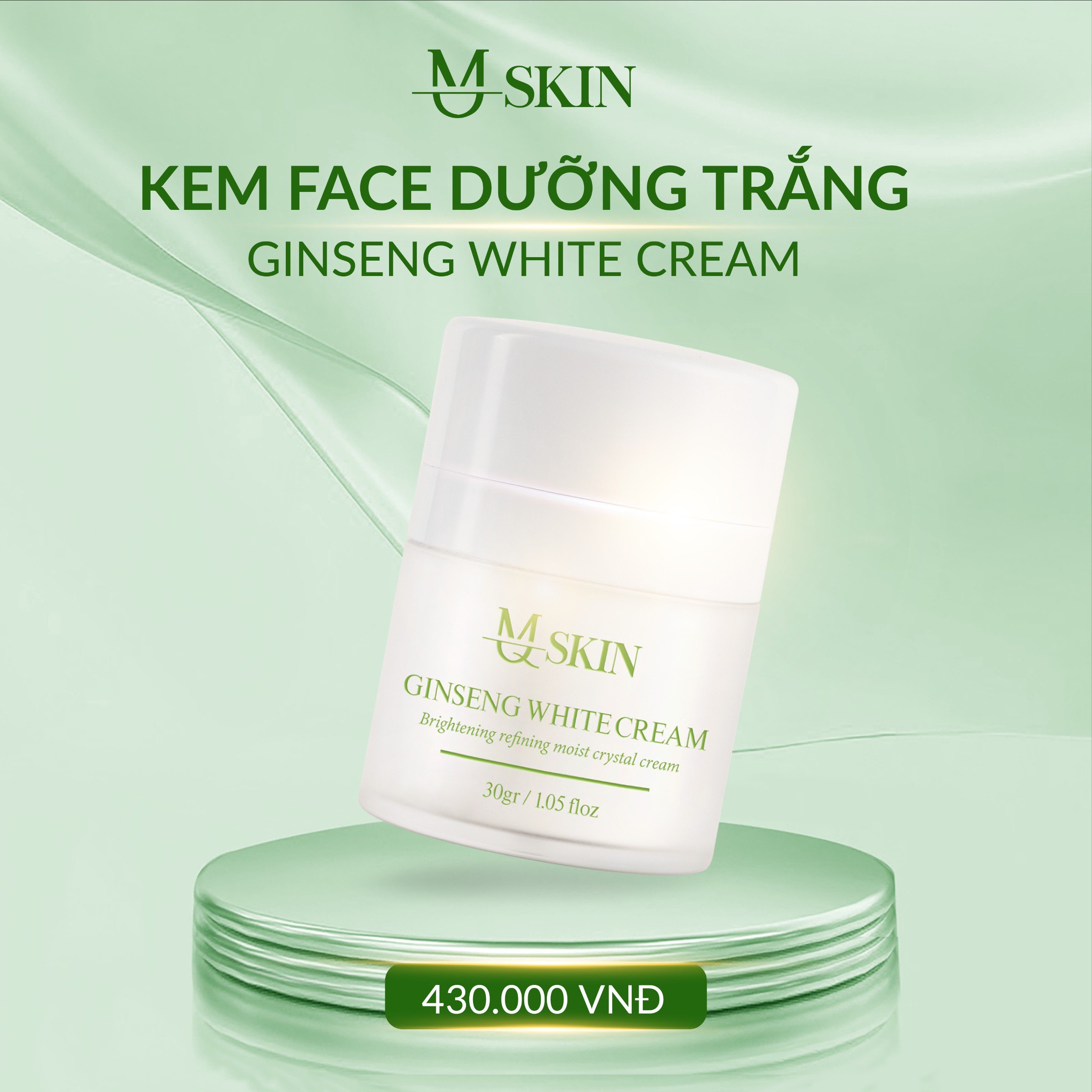 Kem Face Nhân Sâm, Ginseng White Cream dưỡng trắng sáng da 30gr