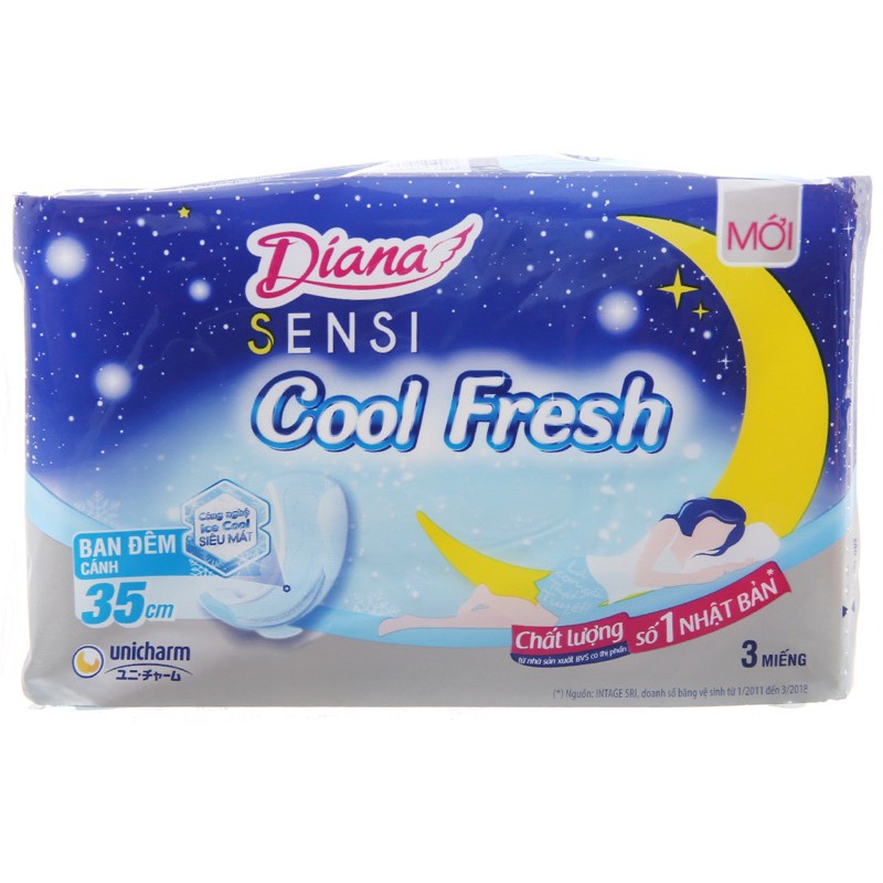 Băng vệ sinh diana ban đêm sensi cool fresh 29cm/ 35cm