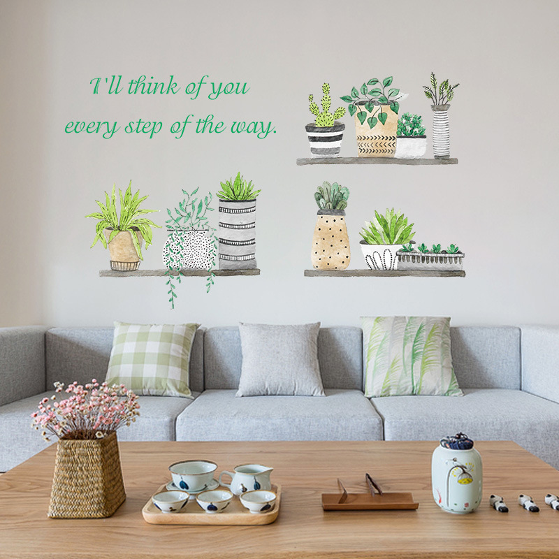Decal dán tường chậu cây cảnh