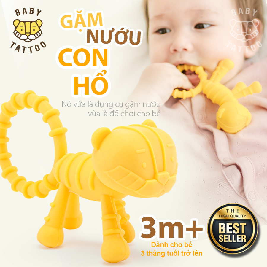 [HCM]BABY TATTOO Đồ chơi gặm nướu hình con hổ Silicone an toàn cho bé