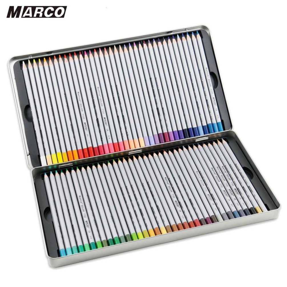 Chì màu khô marco raffine hộp thiếc 48 màu