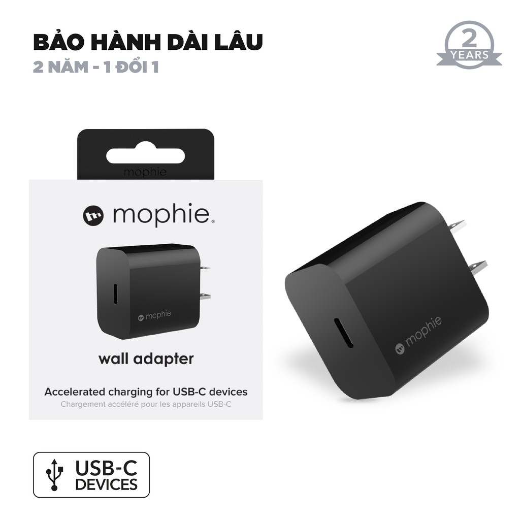 Sạc nhanh Mophie Power Delivery 20W USB-C - Hàng chính hãng - Bảo hành 2 năm abshop365 hshop365hn hshop365 abshop hshop