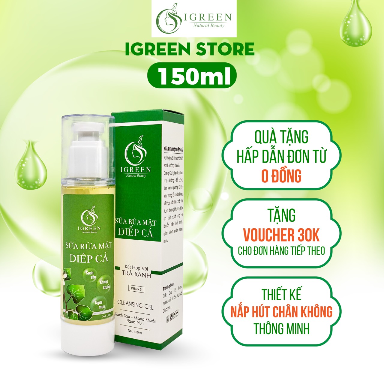 Combo sửa rửa mặt và bông tẩy trang