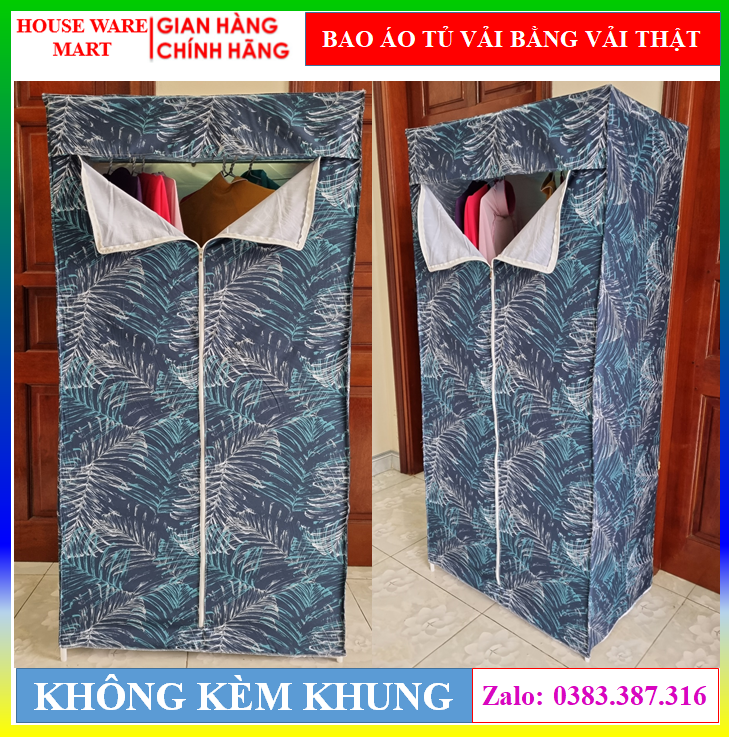 Bao áo tủ vải cao cấp bằng vải thật kích thước 132 x 45 x 160