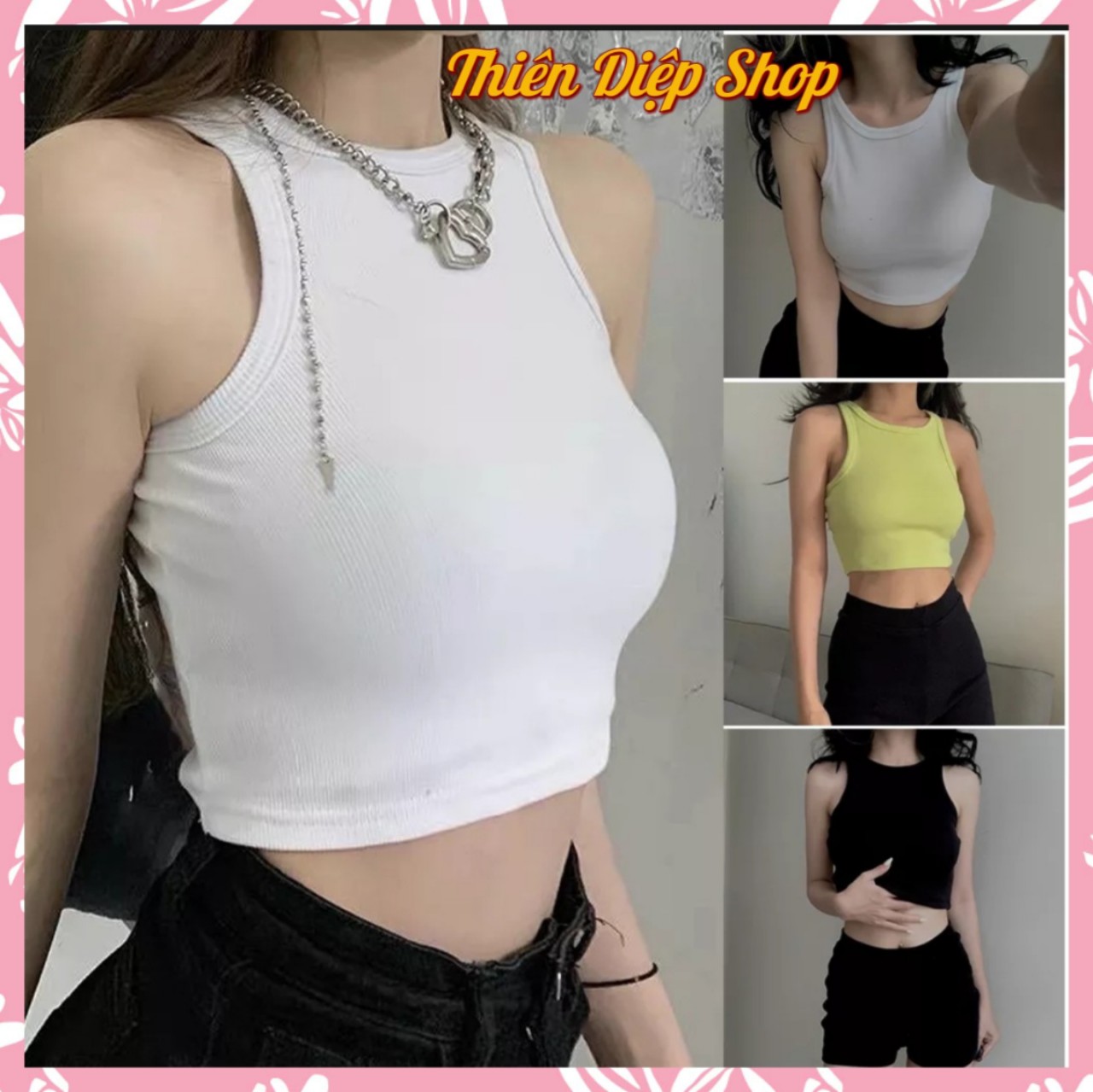 Áo Croptop Ba Lỗ Nữ Ngược dáng ôm gợi cảm năng động, Áo ba lỗ nữ croptop kiểu ôm body tank top vải co giãn tốt