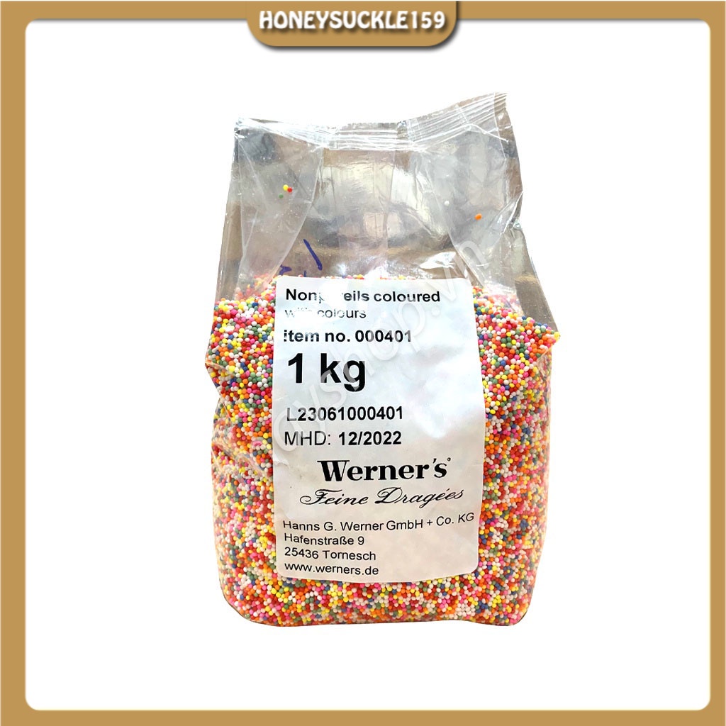 1kg kẹo bông đường trang trí nhập khẩu đức-kẹo cốm cầu vồng trang trí 7 màu