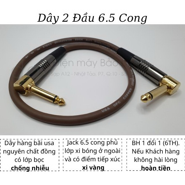 Dây 2 đầu 6ly, dây jack 6.5mm ra 6.5mm, dây 2 đầu 6.5