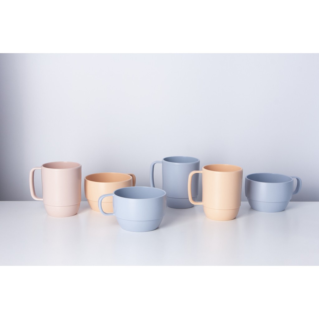 Set 2 cốc (cao/ thâp) uống nước trẻ em Inochi Amori - Nhựa nguyên sinh cực kỳ an toàn - hàng xuất Nhật