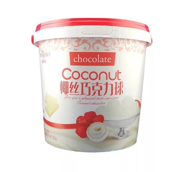 [SALE-chocolate trắng] Xô kẹo sô cô la trắng kem sữa dừa nhân hạt đậu phộng cực kì ngon. Chocolate Hongkong xô trắng đỏ sang trọng 182gam. shop Hà Thủy