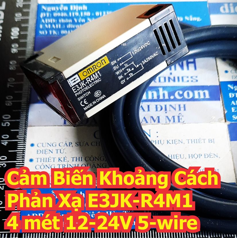 Cảm biến khoảng cách quang phản xạ e3jk-r4m1, 4 mét, 12-24vdc, 5-wire kde2351