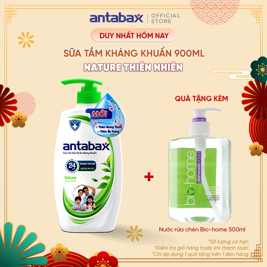Sữa Tắm Bảo Vệ Da Kháng Khuẩn Antabax Nature Thiên Nhiên 900ml