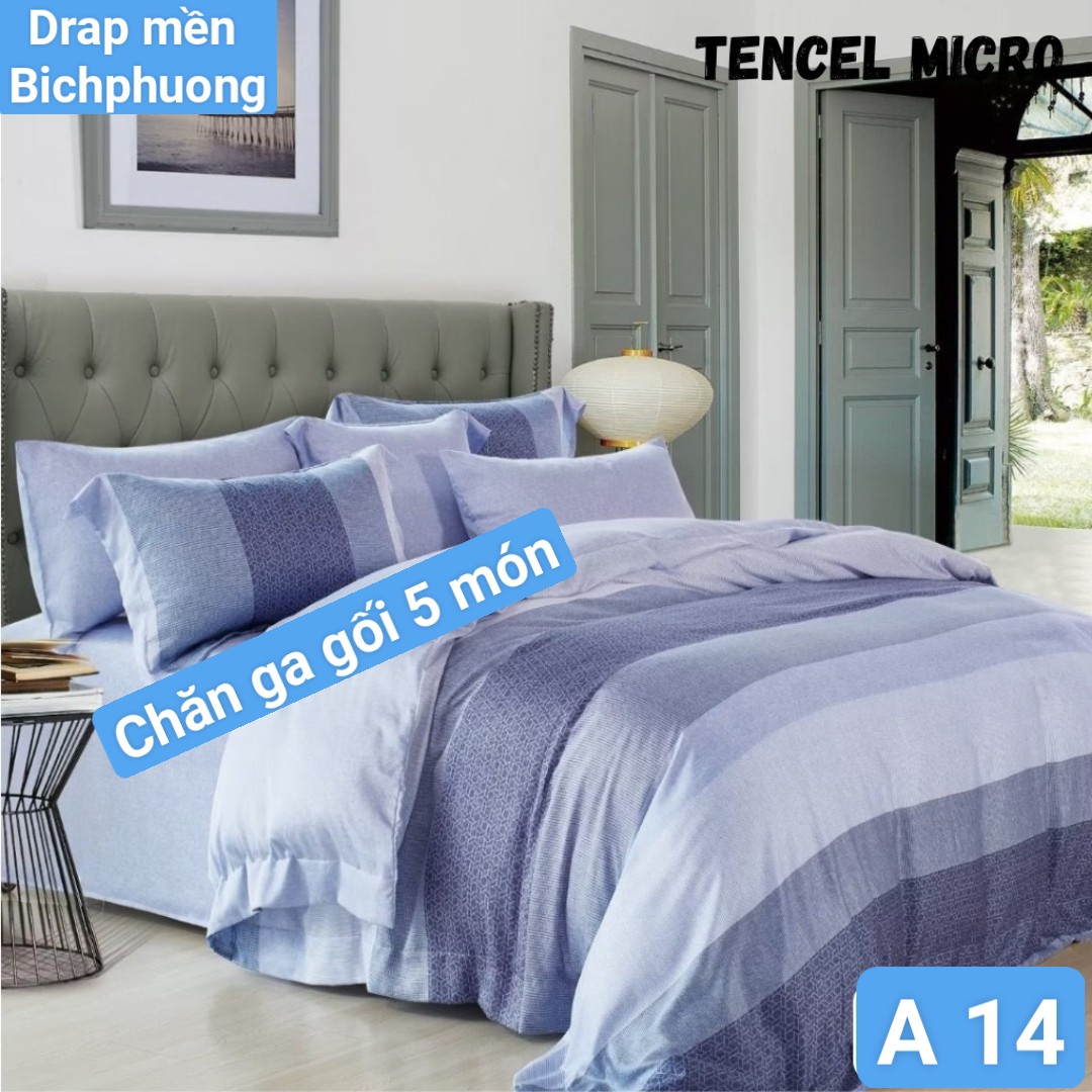 [HCM]Bộ drap mền Tencel {5 món}vải nhập Hàn Quốc đỉnh cao mát mềm mại