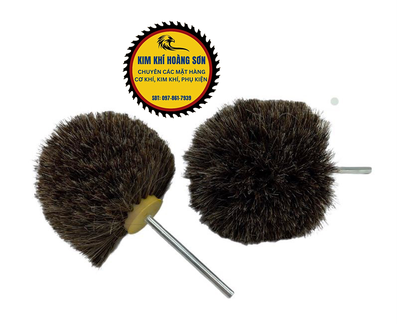 Chổi Lông Ngựa Đánh Bóng Gỗ Mềm, Dạng Tròn Và Dẹt Sạch Bụi Đường Kính 80mm Lắp Khoan Cầm Tay - 3