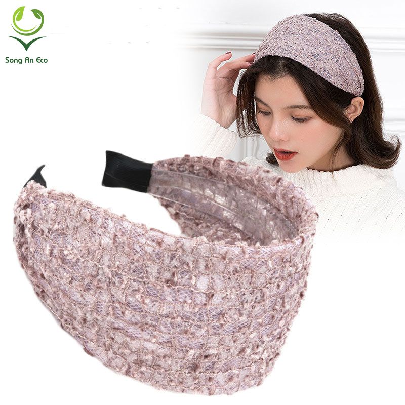 Bờm cài tóc bản to ren Vintage hoa dễ thương BN129