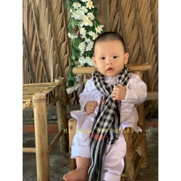 Bộ bà ba trắng cho bé trai, bé gái