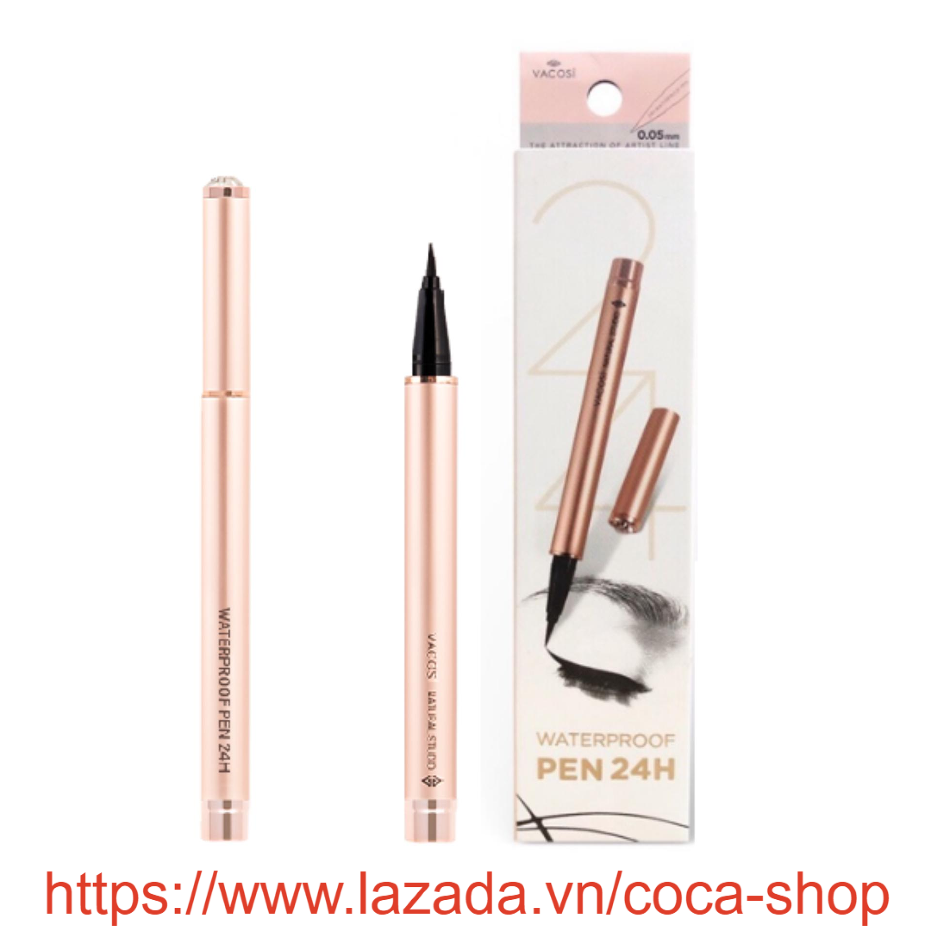 BÚT KẺ MẮT NƯỚC - VACOSI 24H KHÔNG TRÔI (ROSE GOLD)