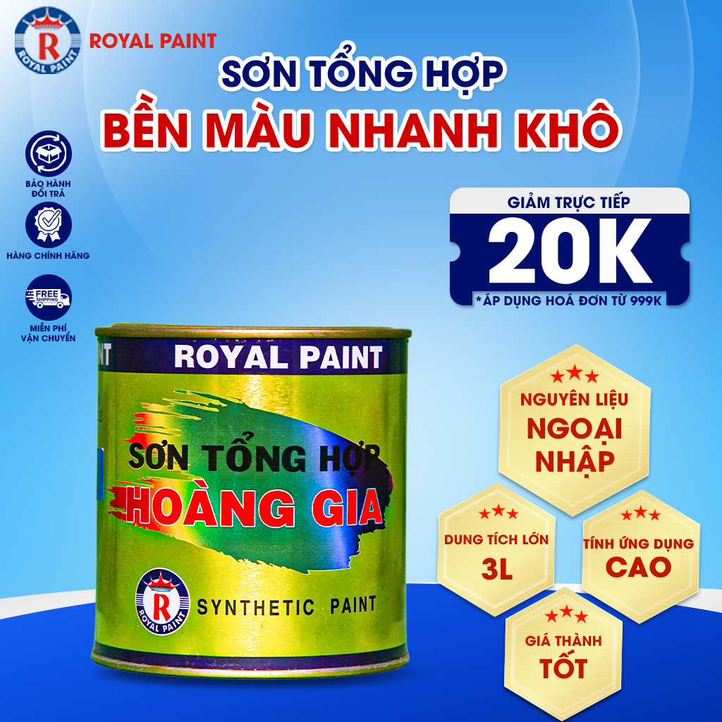 SƠN TỔNG HỢP HOÀNG GIA 3L sơn dầu alkyd cho kim loại