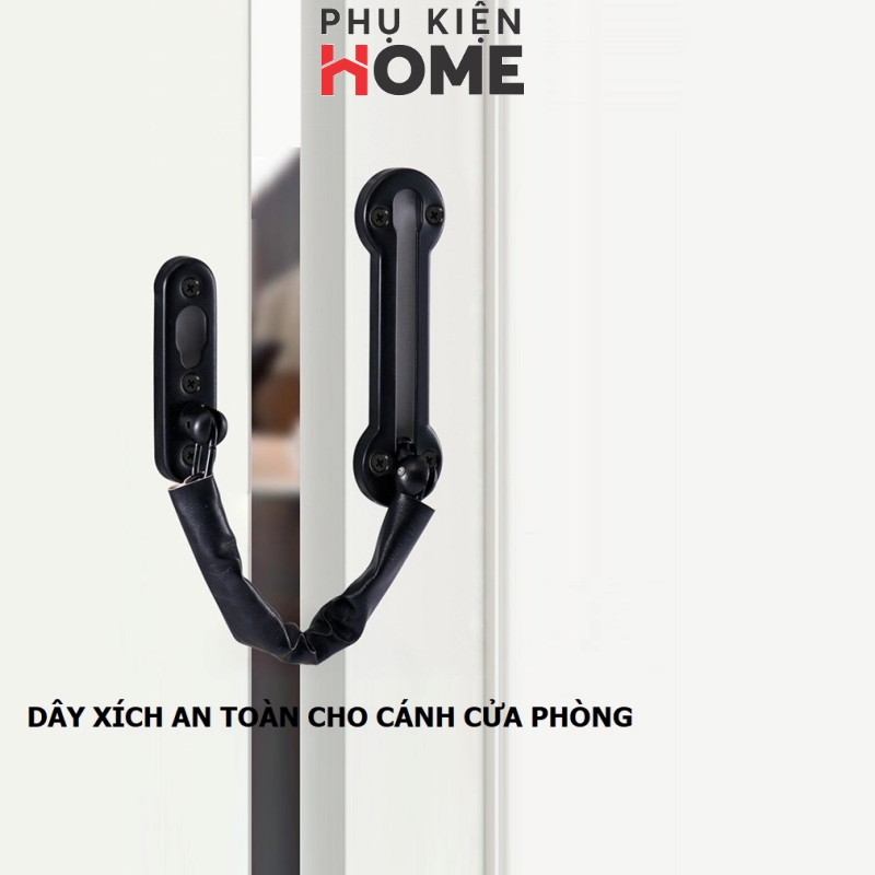 Chốt Cửa Trượt An Toàn Chống Trộm, Dây Xích Bọc Da Chốt An Toàn Cho Cửa Nhà, Cửa Phòng, Phù Hợp Với Các Loại Cửa. Phụ Kiện Home 3113