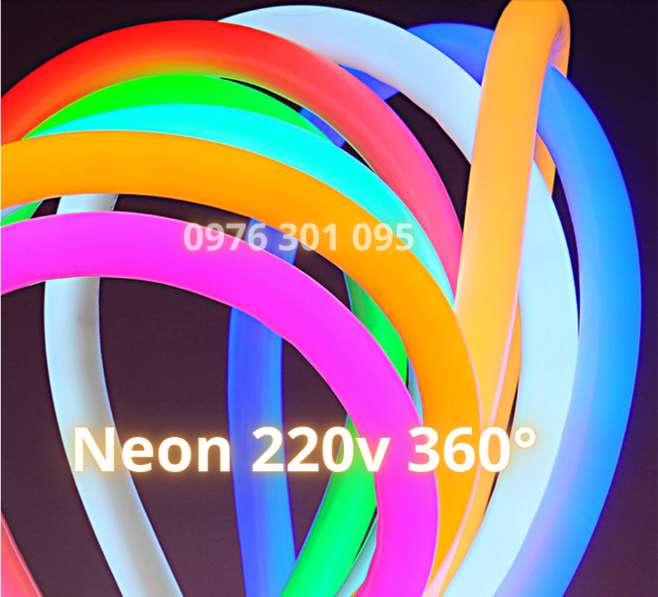 Dây Đèn Led NEON 220v 360° - [Lẻ 1 mét] - Trang Trí, Uốn Chữ, Quảng Cáo Nội Thất trong nhà và ngoài 