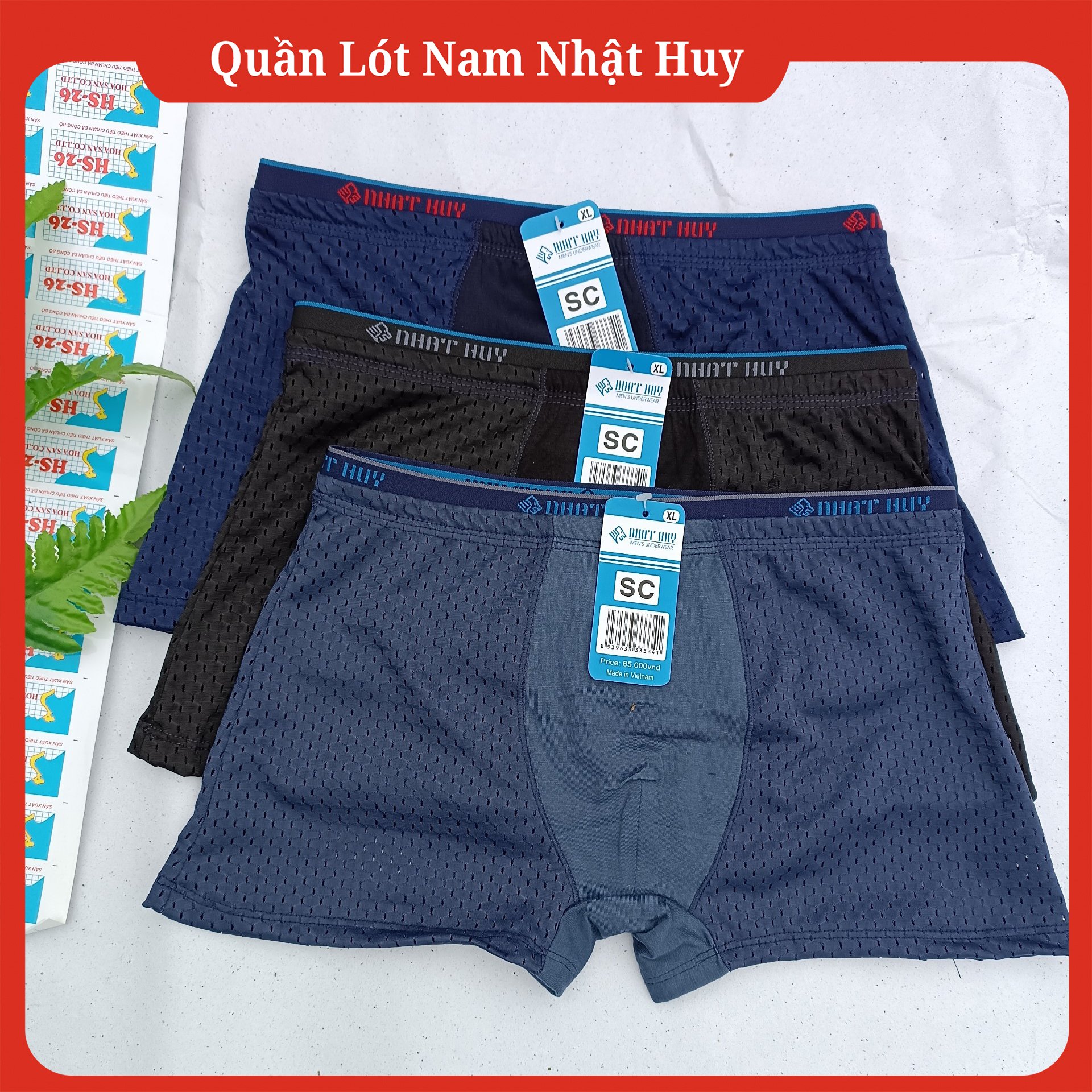 Combo 10 quần lót nam đùi nhật huy vải lưới lỗ to thoáng mát cao cấp quần lót nam sexy - quần lót nam nhật huy