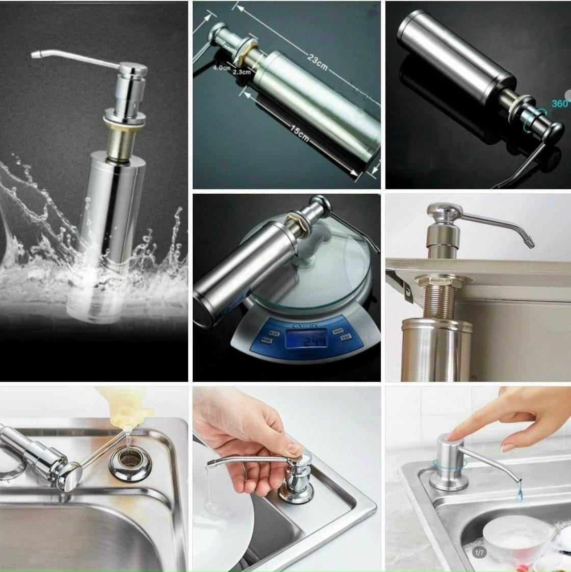 Bình xà phòng đựng nước rửa chén gắn chậu inox 304