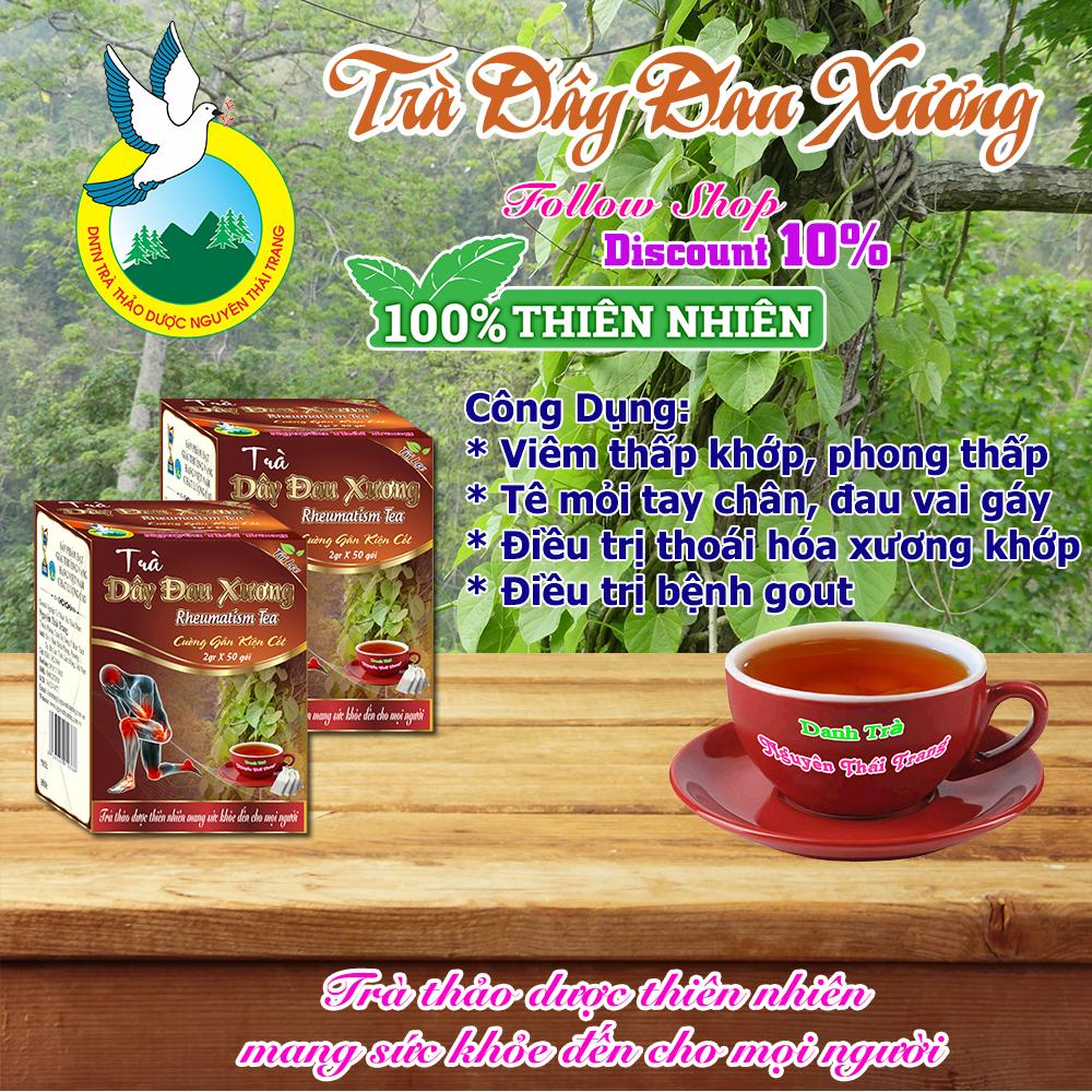 Trà Dây Đau Xương Hỗ Trợ Bệnh Thấp Khớp  (Hộp 50 Túi Lọc X 2g) - Nguyên Thái Trang – Thảo Dược Thiên Nhiên - Tốt Cho Sức Khỏe