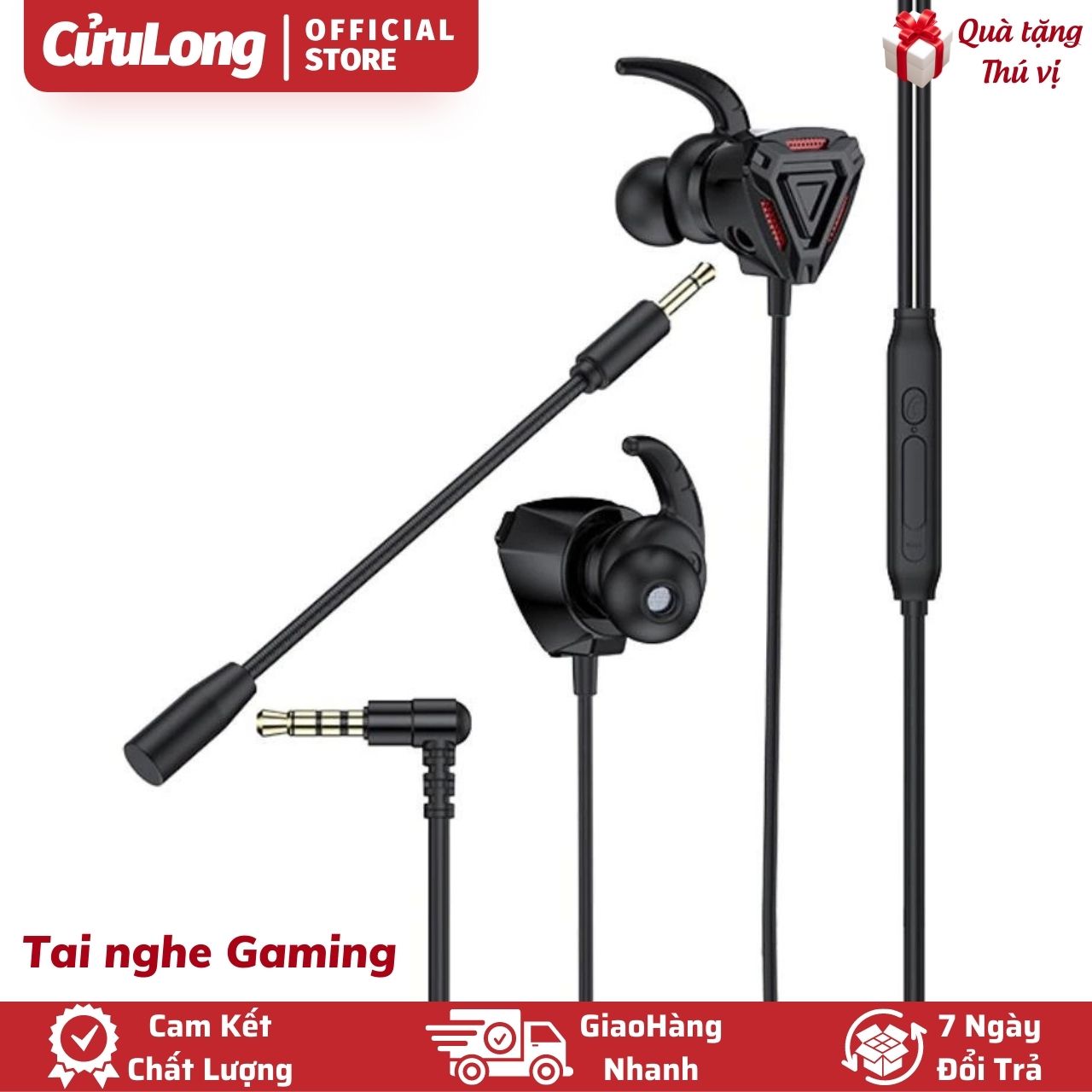 Tai Nghe Gaming GM6 3.5mm âm thanh super bass 9D có dây cho điện thoại máy tính mic thu âm chơi game học online đeo êm nhẹ chính hãng