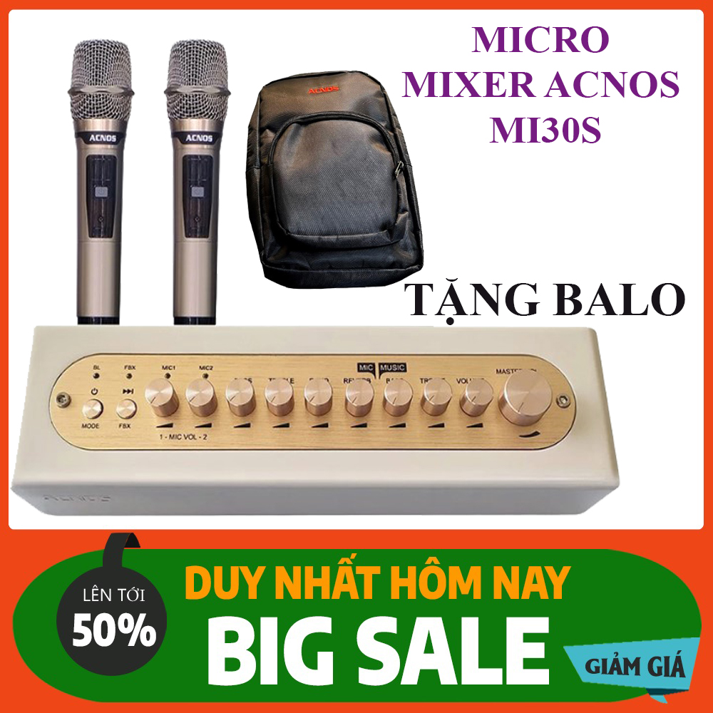 Vang Số Chỉnh Cơ Acnos MI30S – TẶNG MICRO KHÔNG DÂY UHF Cao Cấp, Công Nghệ Bluetooth 5.0, Hỗ Trợ Ghi Giọng Hát & Hình Ảnh , Kết Nối Đa Dạng Thiết Bị Nghe Nhạc, Nâng Giọng Hát Chuyên Nghiệp, Công Nghệ Ca Hát Từ Chính Soncamedia