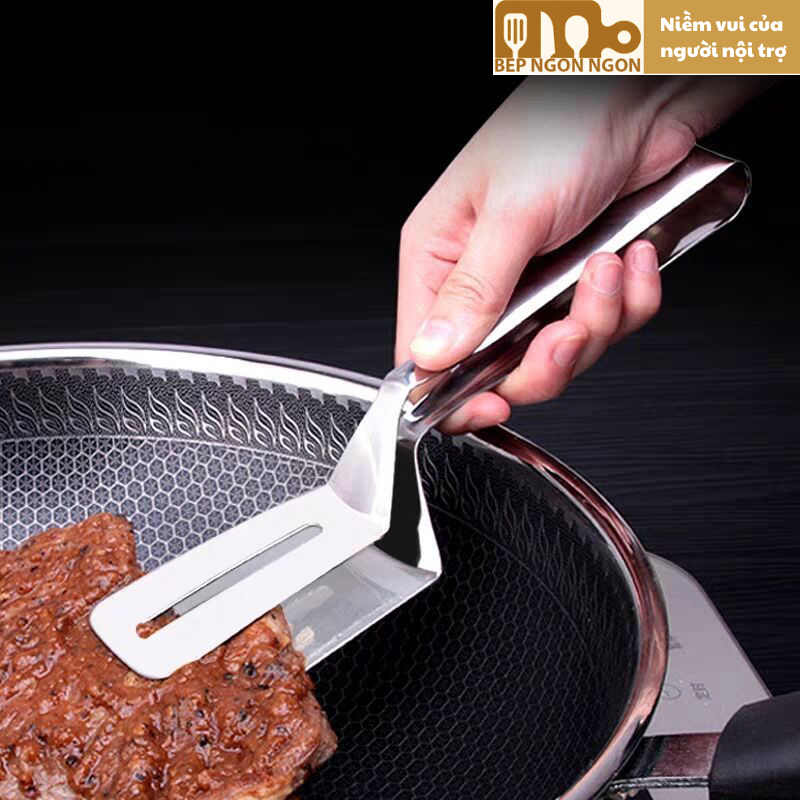 Kẹp lật đồ chiên xào rán kẹp gắp bít tết xẻng đa năng inox_BEP NGON NGON