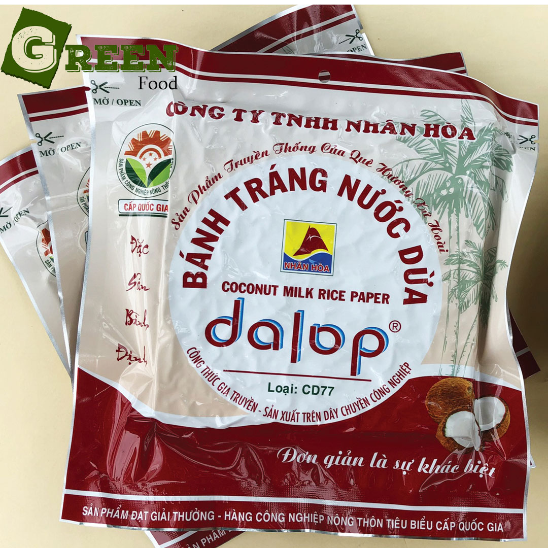 Combo 10 gói bánh tráng gạo nước cốt dừa nướng cd77 dalop bình định